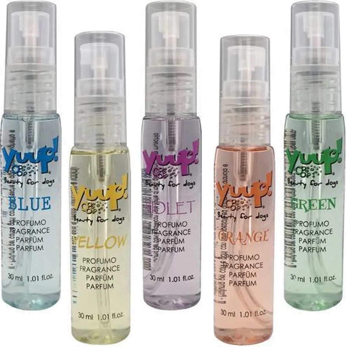 Hondenparfum Set van 5 parfums 5x30ml von Yuup! – Produktfoto