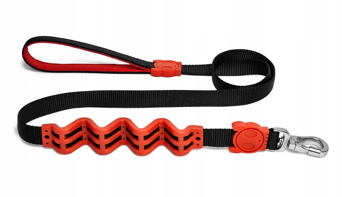 Hondenlijn Ruff Zwart/Rood Maat S - 120cm van Zee.Dog – productfoto