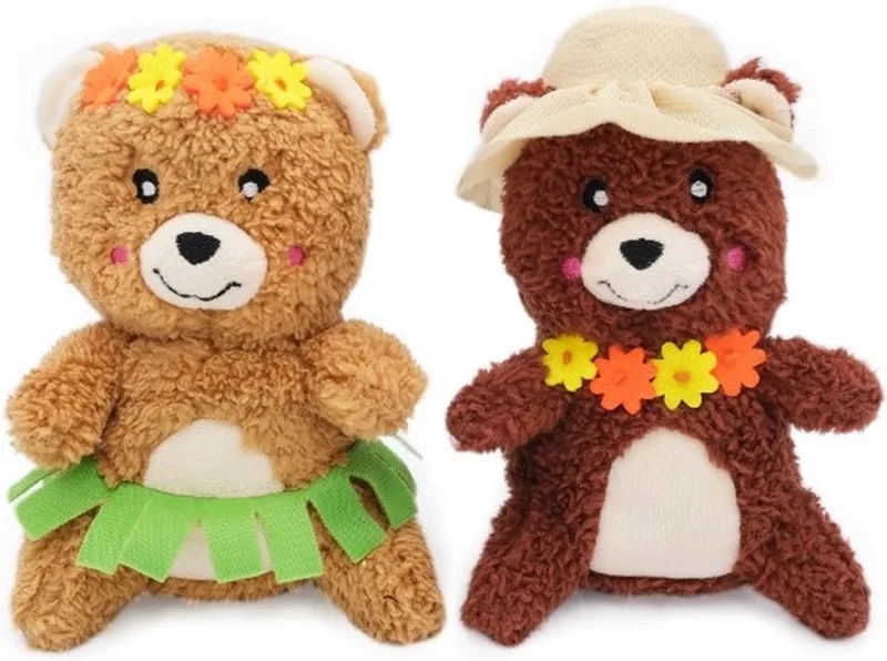 Honden speelgoed - Knuffel - Beren Duo - 2 Beren - Meisje - Jongen - Spelen - Honden de Zippy Paws en Marron – photo produit