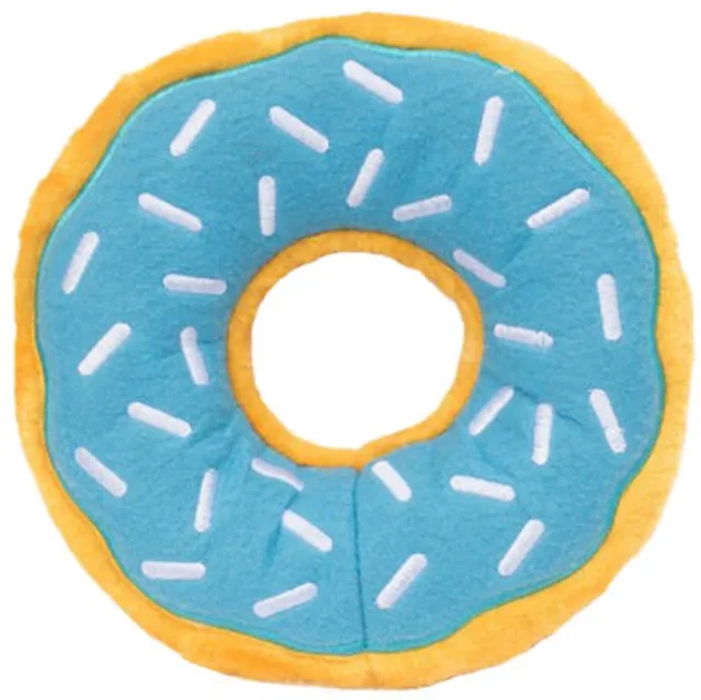 Hondenspeelgoed Donut XL – Regenboog Donut Knuffel - Blauw