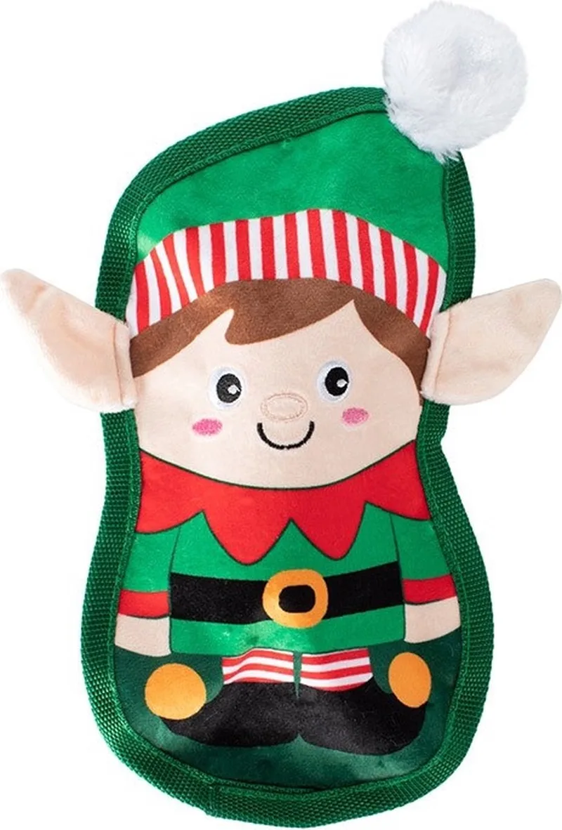 Hondenspeelgoed - Fringe - Pieper - Spelen - Hond - Kerst - Kerstelf de Zippy Paws en Vert – photo produit