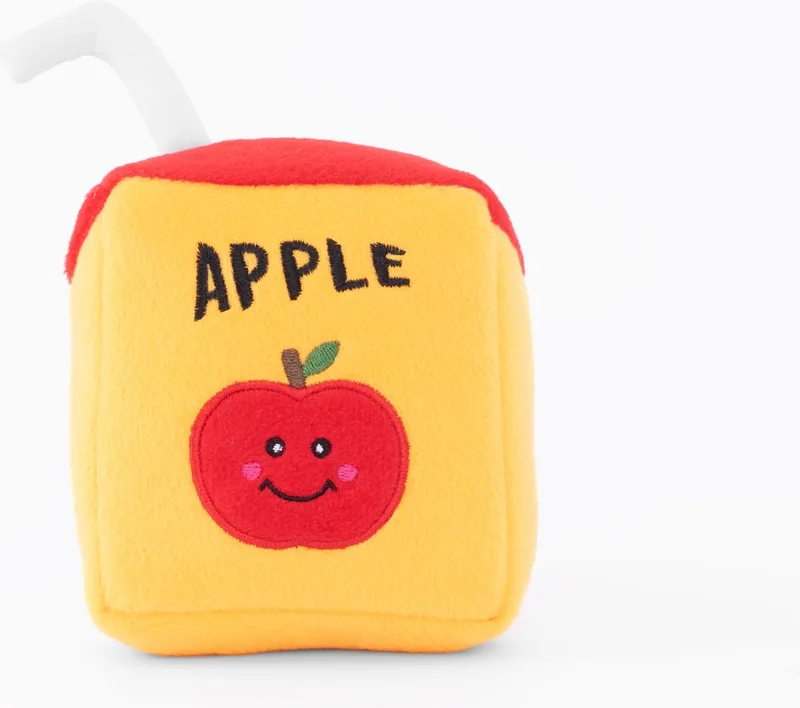 NomNomz - Juicebox - ZP931 - Speelgoed voor honden - hondenspeelgoed – honden knuffel – honden speeltje – honden speelgoed knuffel - hondenspeelgoed piep - appelsap de Zippy Paws en Jaune – photo produit