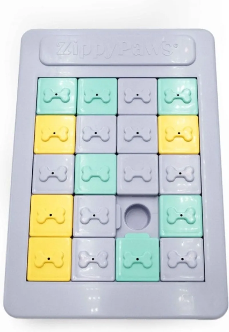 SmartyPaws Puzzler - Panel Sliders - Hondenpuzzel - Honden speelgoed - Honden behendigheid - Behendigheid hond - Hond beloning spel by Zippy Paws in Yellow – product photo