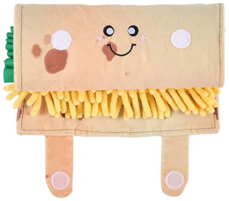 Snufflerz Roll - Burrito - honden snuffelmat en snuffelspeeltje - 23 x 41 x 2,5 cm de Zippy Paws en Blanc, Noir – photo produit