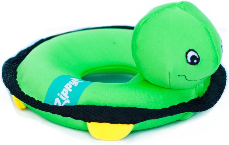 Turtle - Schildpad - Speelgoed voor dieren - Honden speelgoed – Honden knuffel – Pieper - Drijft - Drijven von Zippy Paws in Grün – Produktfoto