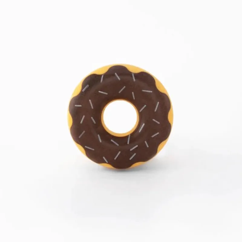 ZippyTuff Donutz latex Chocolate - latex speeltje voor honden - met pieper - 13 cm fra Zippy Paws i Hvid, Sort – produktbillede