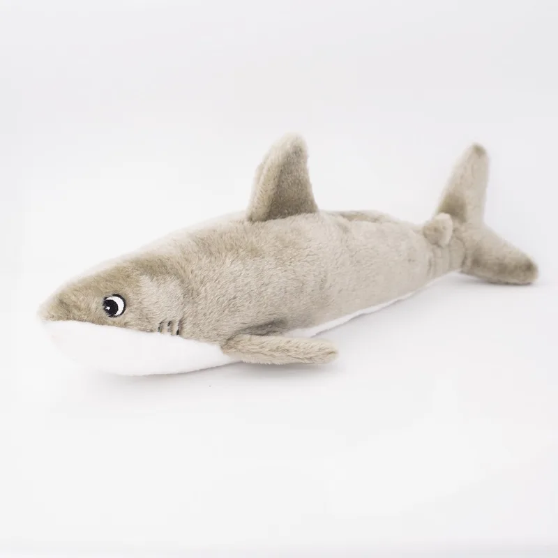 ZP994 Jigglerz® - Shark - Speelgoed voor dieren - honden speelgoed – honden knuffel – honden speeltje – honden speelgoed knuffel - hondenspeelgoed piep - hondenspeelgoed bijten de Zippy Paws en Gris – photo produit