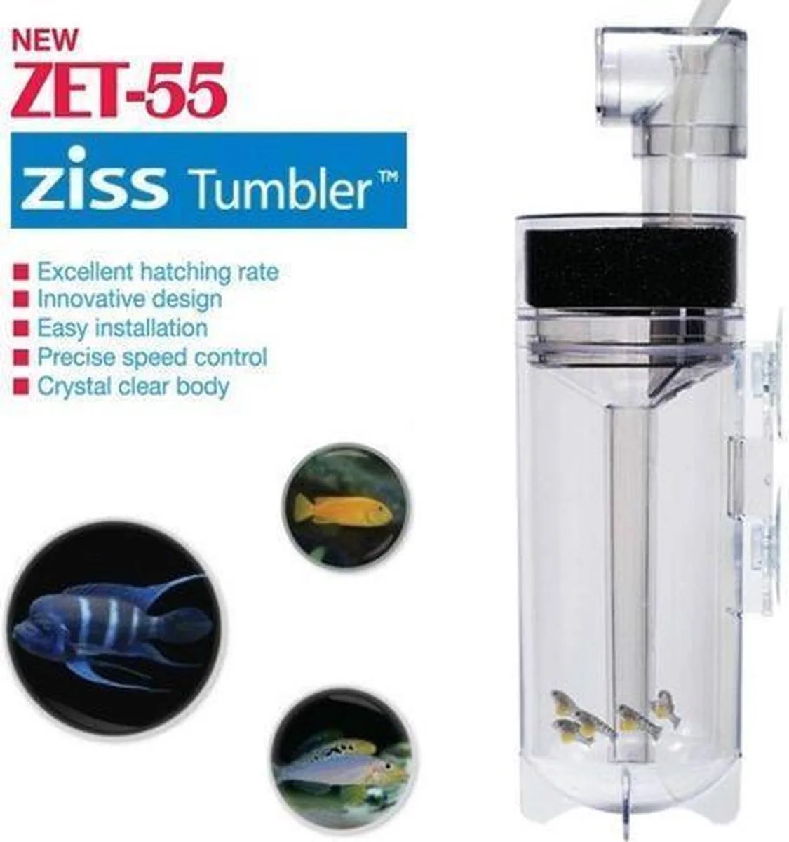 Ziss 55 egg tumbler - voor uitbroeden viseitjes van Ziss in Transparant – productfoto