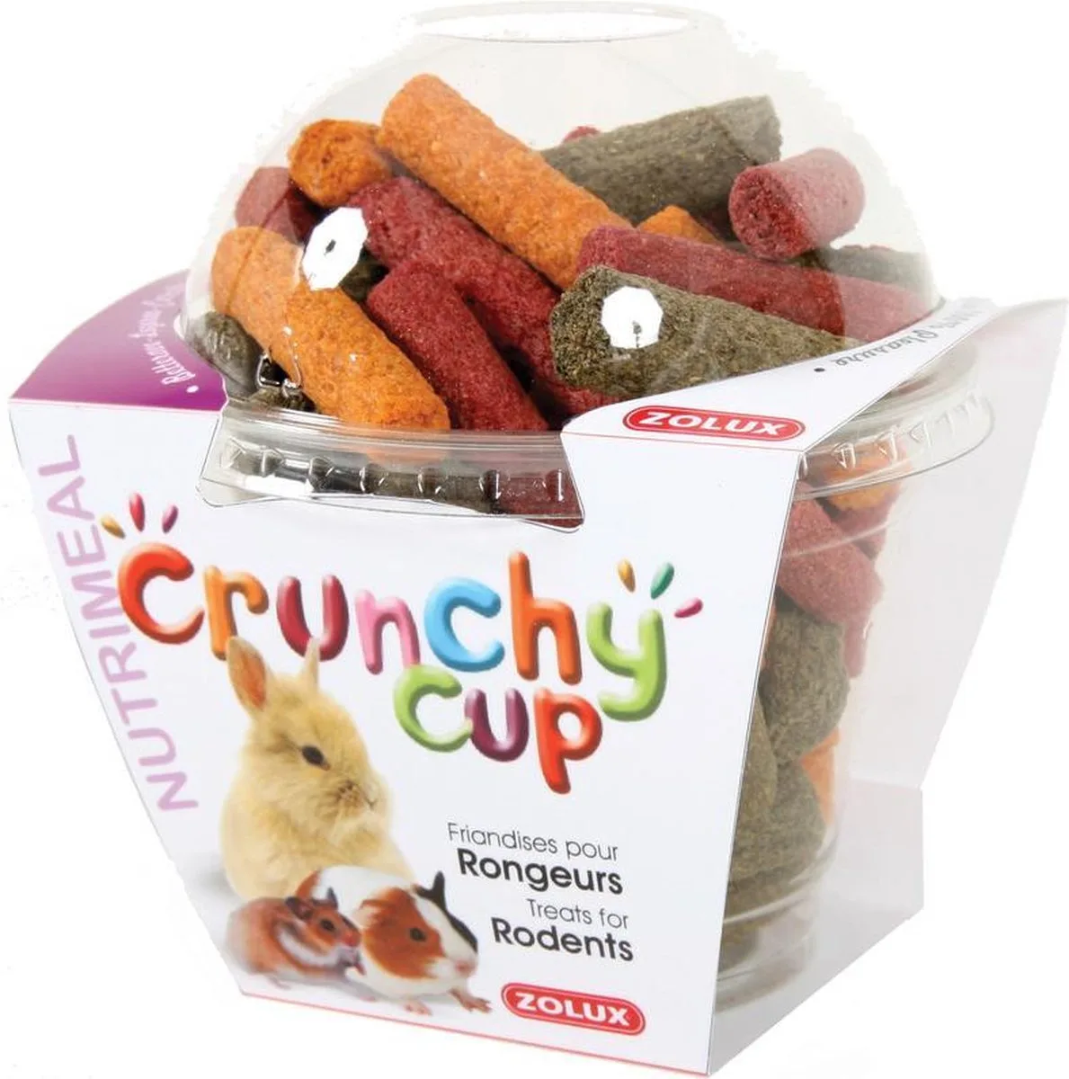 Crunchy Cups Sticks - Knaagdiersnack - Luzerne&Wortel&Biet de Zolux – photo produit