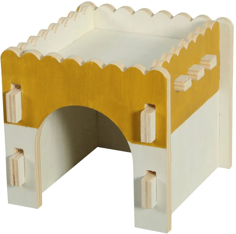 Houten Huisje Voor Hamsters. Ratten En Muizen - Kooi Accessoire - 15x15x14 cm Oranje von Zolux – Produktfoto