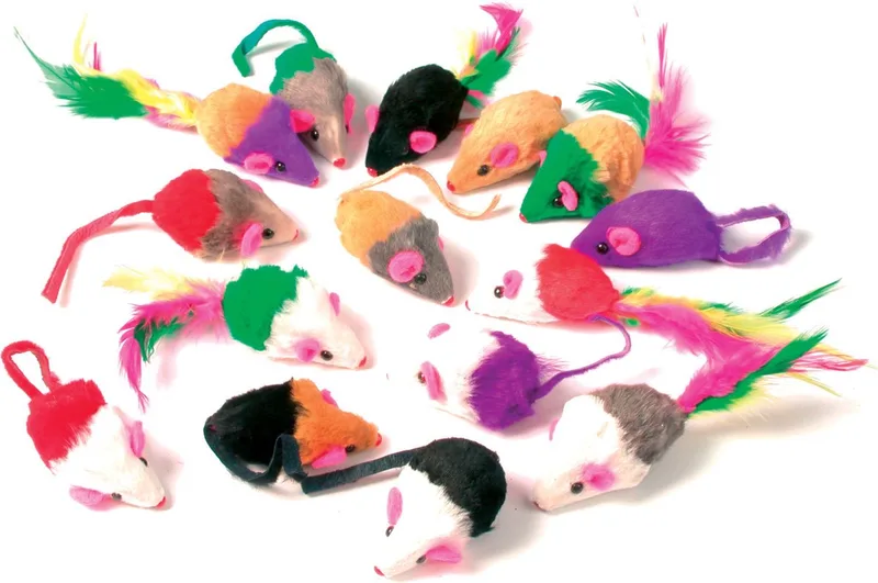 Kattenspeelgoed Bontmuisjes Assorti de Zolux en Bleu – photo produit
