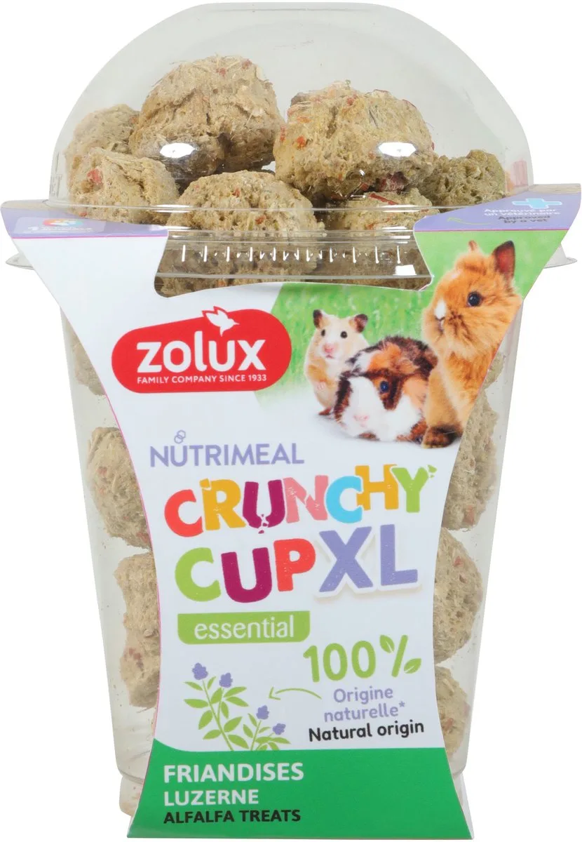 Knaagdier Snack ZOLUX - Crunchy Cup XL 190gr - Natuurlijke Luzerne, Zonder Kleurstoffen en Suikers de Zolux – photo produit