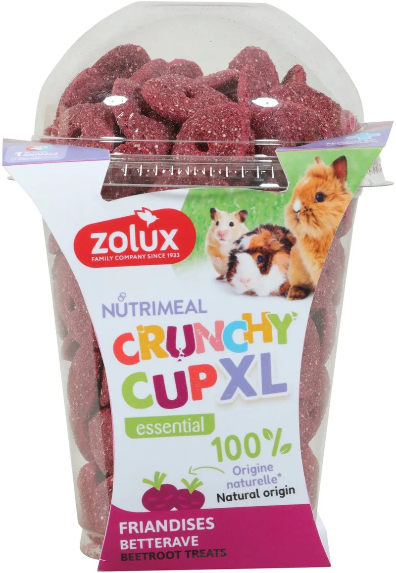 Knaagdierensnack ZOLUX - NMeal Crunchy Cup XL Biet - 100% Natuurlijke Ingrediënten, 260 Gr de Zolux – photo produit