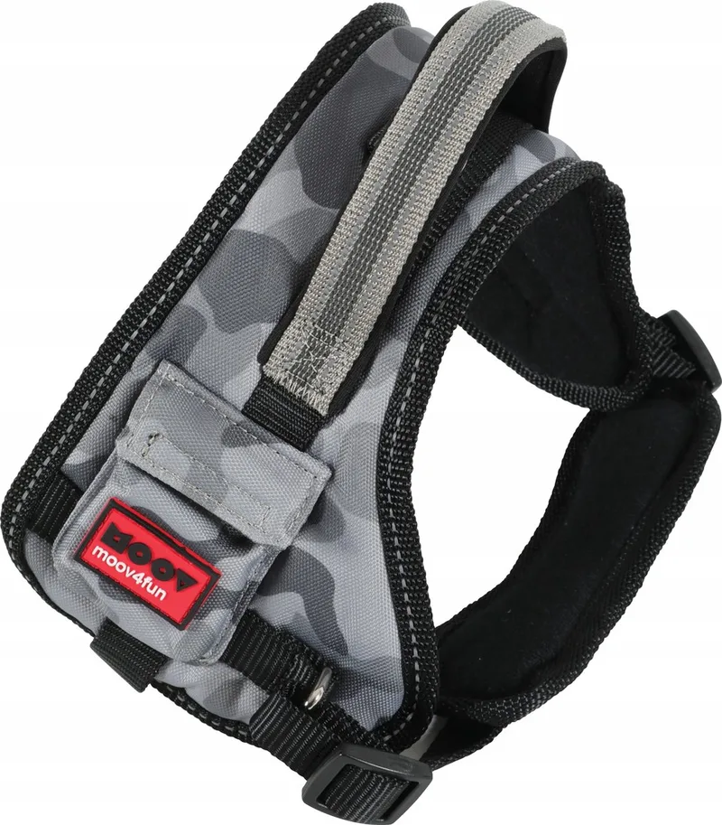 Moov Hondenharnas / Hondentuig - Grijs Camo - Maat: L - Nekomtrek: 48 - 65 cm - Borstomtrek: 62 - 82 cm (GELIEVE ALVORENS BESTELLEN OPMETEN) de Zolux en Grijs Camouflage – photo produit