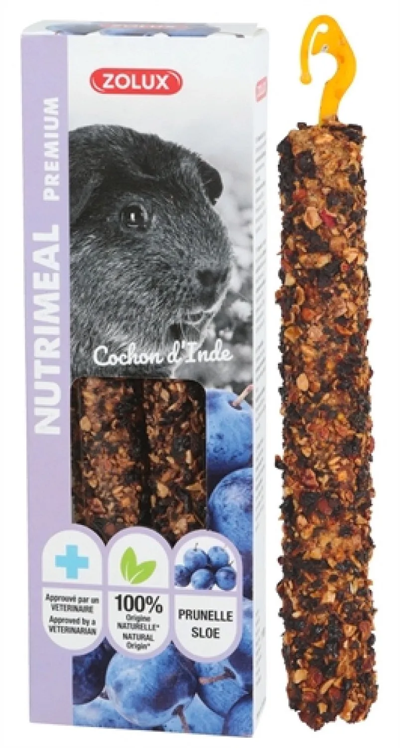 Nutrimeal Stick Cavia ZOLUX - Pruim, 110gr - 2 Stuks, Ondersteunt Tandonderhoud de Zolux – photo produit