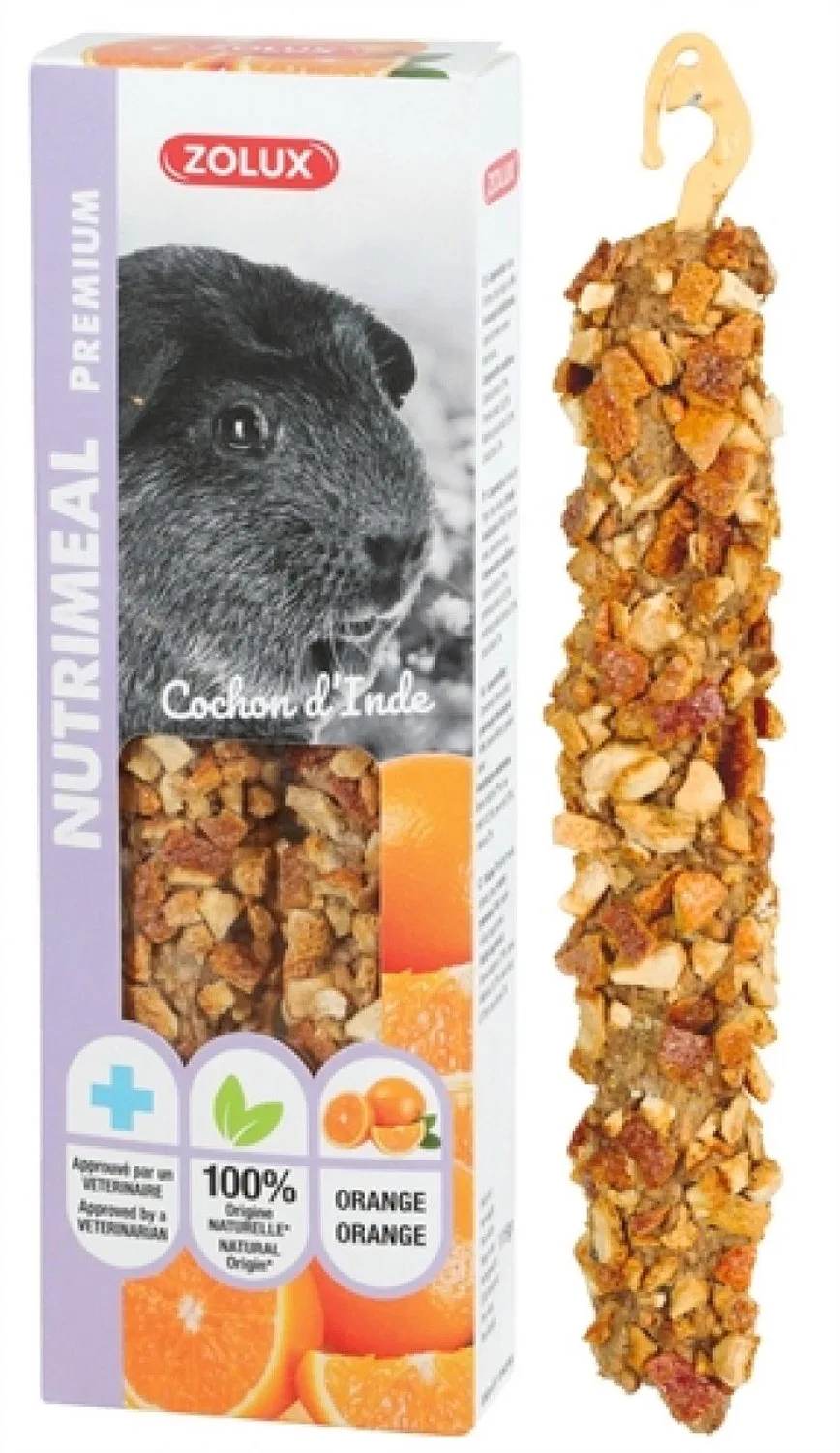 Nutrimeal Stick Cavia Zolux - Sinaasappel 115gr - 2 Stuks, Ondersteunt Tandonderhoud van Zolux – productfoto