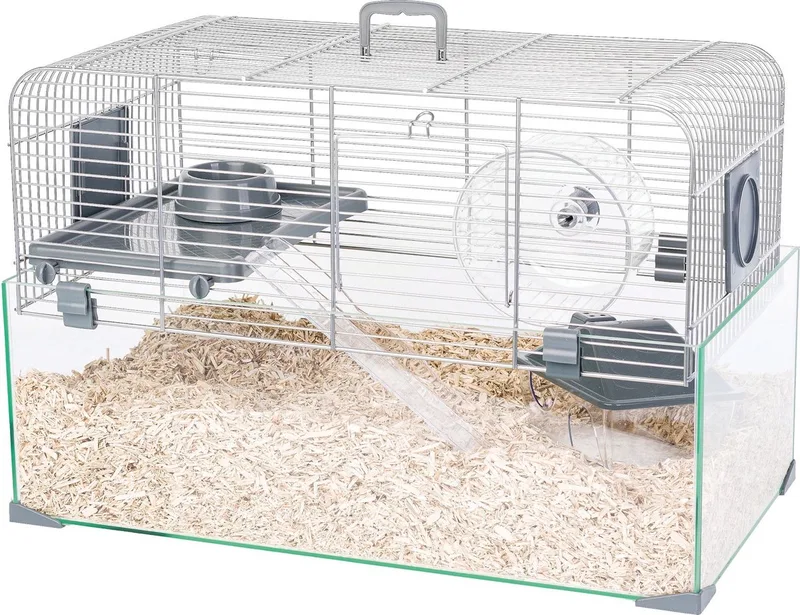 Panas Colour 50 - Hamsterkooi - 50 cm - Glazen Onderbak - Grijs von Zolux in Blau – Produktfoto