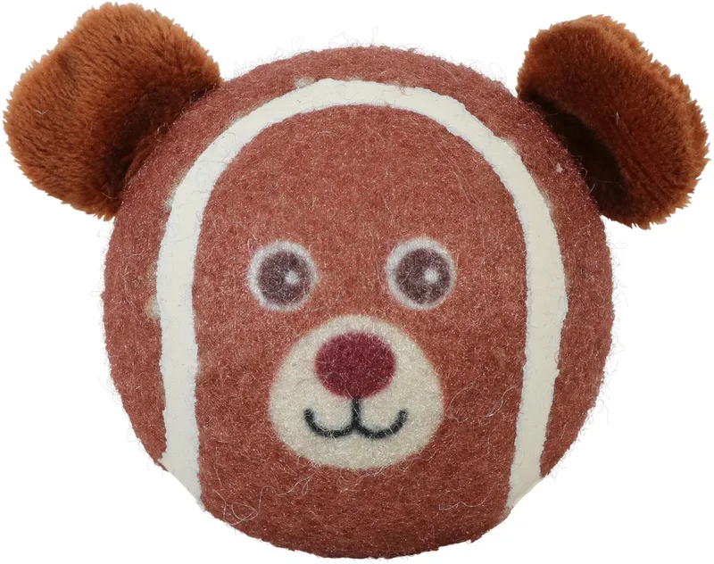 Tennisbal Beer ZOLUX - Hondenspeelgoed Maat L - 7.5 cm, Met Pieper, Gerecycled Polyester de Zolux en Marron – photo produit
