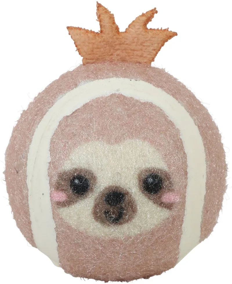 Tennisbal Luiaard ZOLUX - Hondenbal Met Pieper - 7.5 Cm, 100% Gerecycled Polyester, Geschikt Voor Middelgrote Honden by Zolux in Pink – product photo