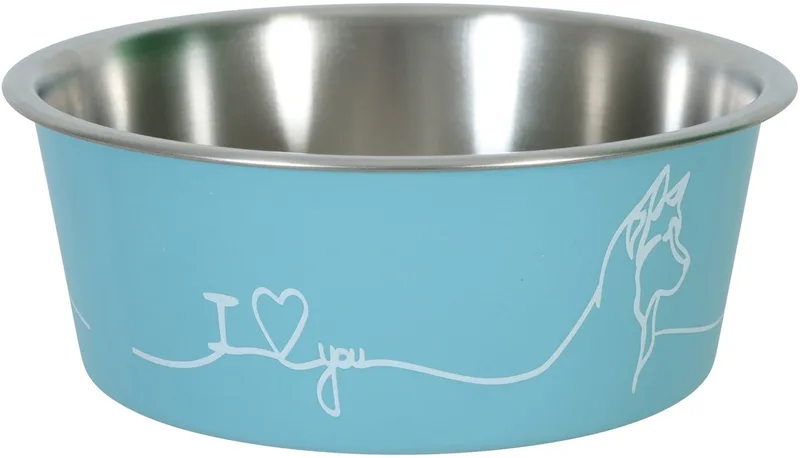 Voerbak Hond ZOLUX - 750ml - Anti-Slip Ruitjes-Design, Roestvrijstaal von Zolux in Blau – Produktfoto