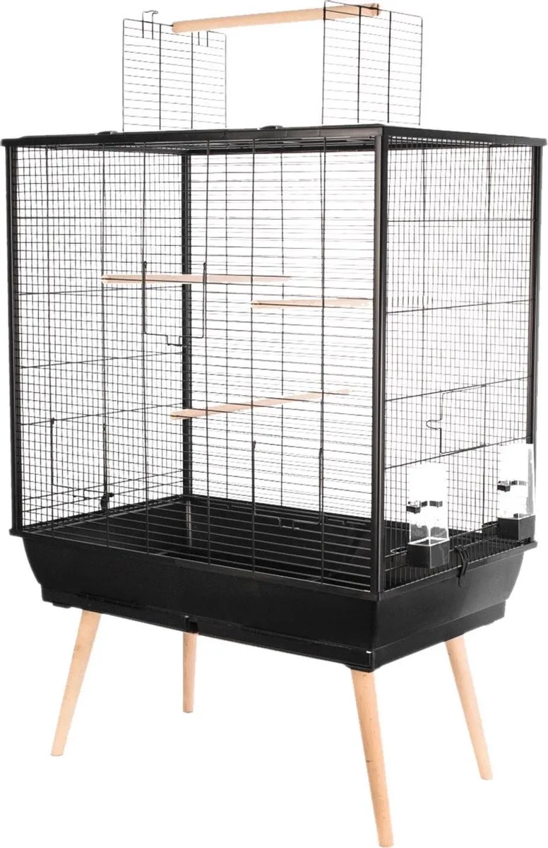 Vogelkooi Neo Darwin - Vogelverblijven - 78 x 48 x 112 cm de Zolux en Noir – photo produit