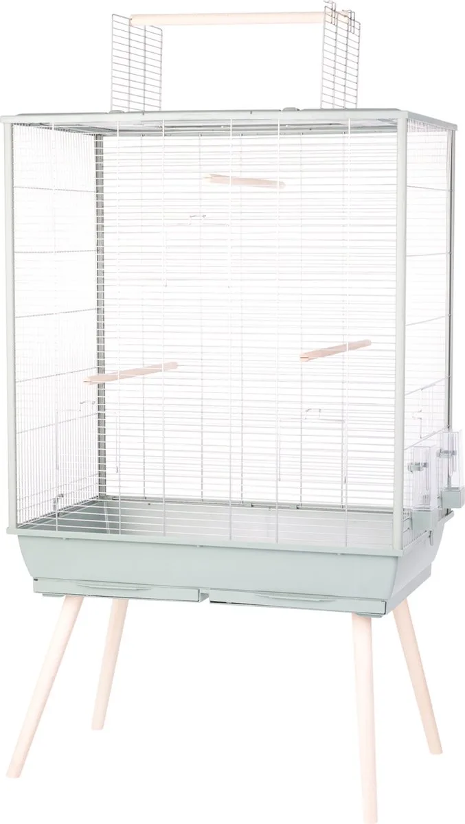 Vogelkooi ZOLUX Neolife - Luxe Met Inrichting - 81x48x152 cm, Open Bovenkant, Inclusief Zitstokken en Silo's by Zolux in Green – product photo