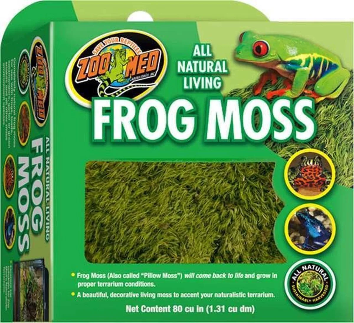 All Natural Living Frog Moss 1.31L ZooMed van Zoo Med in Color – productfoto