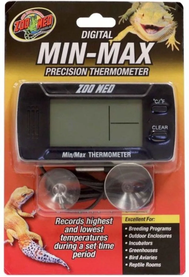 Digitale Precisie Min Max Thermometer voor Terrarium by Zoo Med in Black – product photo