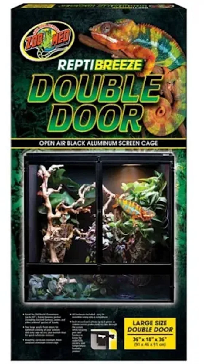 Double Door Reptibreeze 90x45x90cm fra Zoo Med i Sort – produktbillede