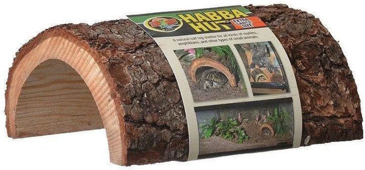 Habba Hut | Natuurlijke houten schuilplaats voor reptielen, amfibieën en knaagdieren X-Large van Zoo Med in Bruin – productfoto