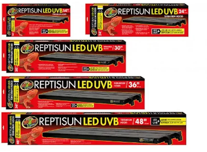 LED/UVB terrariumkap met T5 HO UVB-lamp voor reptielen | 35 en 122 cm 35CM de Zoo Med en Noir – photo produit