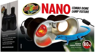 Nano Combo Dome dubbele E27 lampenhouder voor nano terrariums tot 10 gallon de Zoo Med en Noir – photo produit 1 sur 2