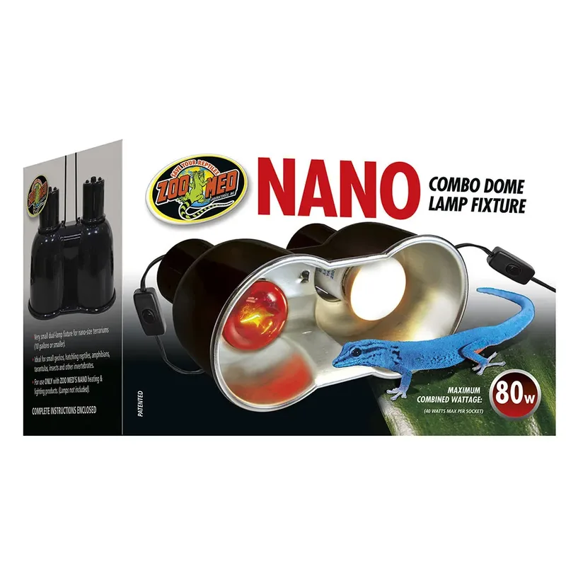 Nano Combo Dome dubbele E27 lampenhouder voor nano terrariums tot 10 gallon de Zoo Med en Noir – photo produit 2 sur 2