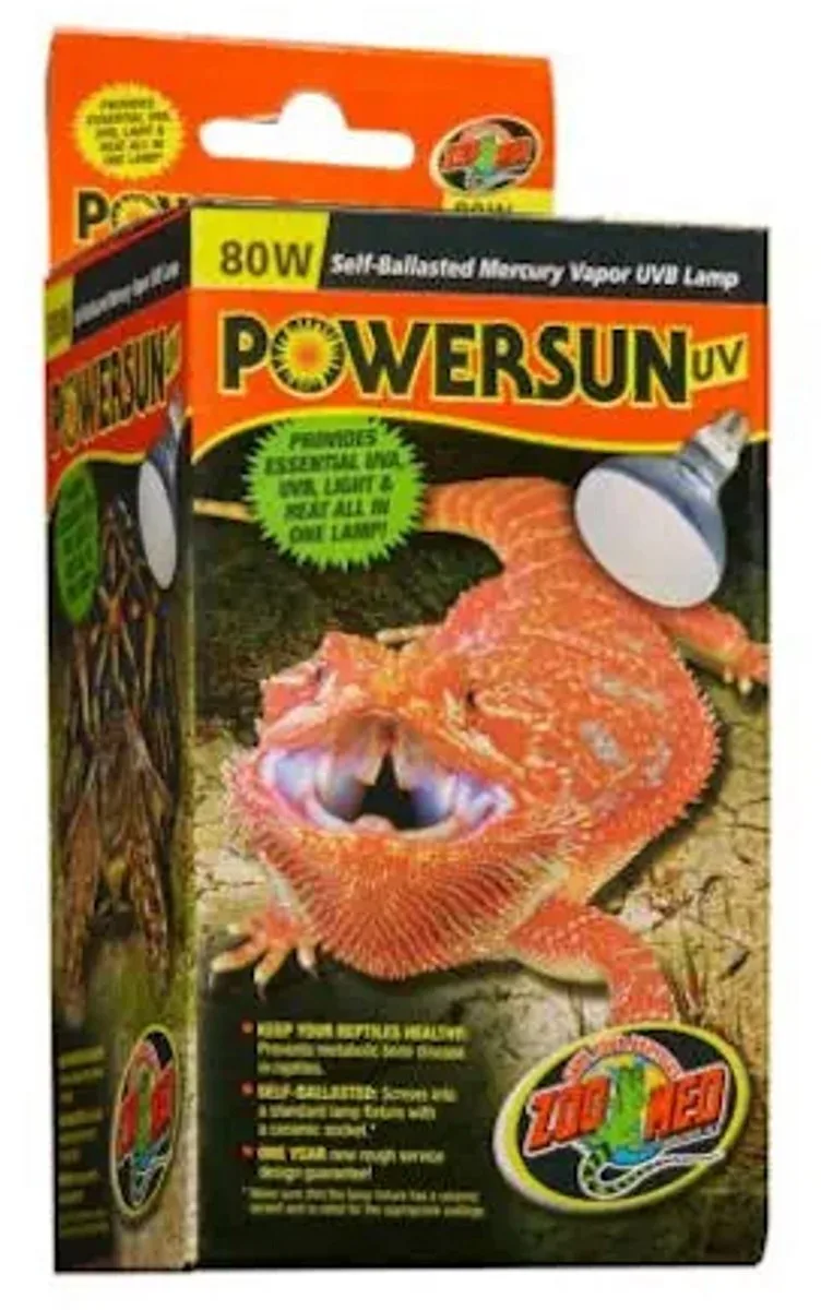 Powersun Alles-in-één UVB warmtelamp met warmte, UVA en UVB. 80W by Zoo Med in Black – product photo