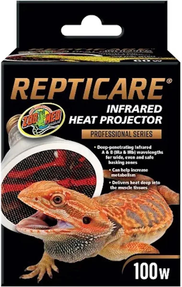 Repticare Infrared Heat Projector - Infrarood Warmtelamp Voor Reptielen - 150W de Zoo Med en Glas – photo produit