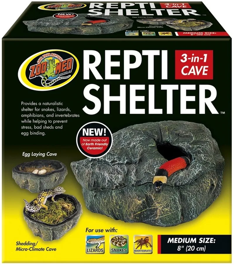 reptishelter - 3-in1 cave - Medium - schuilplaats voor reptielen by Zoo Med in "rotskleur" – product photo