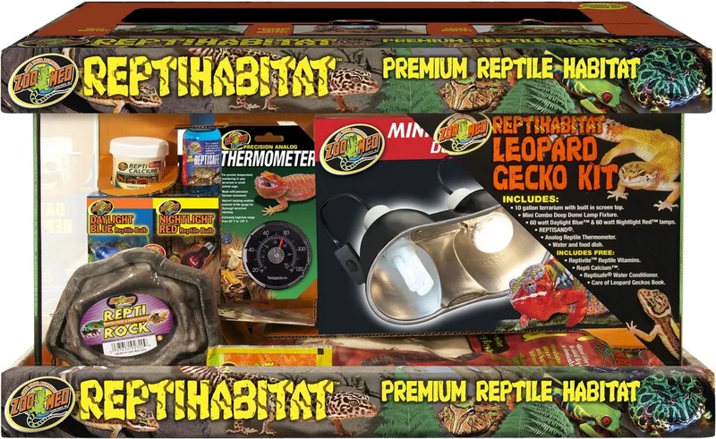 Terrarium - ReptiHabitat Leopard Gecko Kit - 51x25x30cm von Zoo Med in Schwarz – Produktfoto