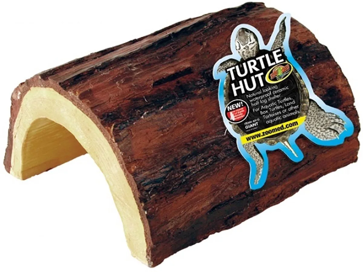 Turtle Hut - Schildpad Hut Kunststof Boomstronk - Small - 8.5x8x4.5cm de Zoo Med en Marron – photo produit