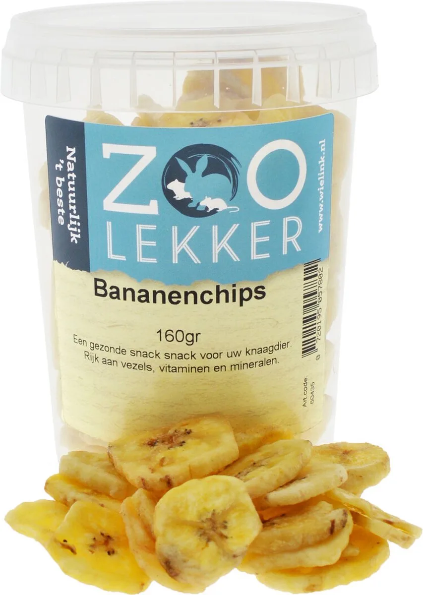 Bananenchips 160gr från Zoolekker – produktbild