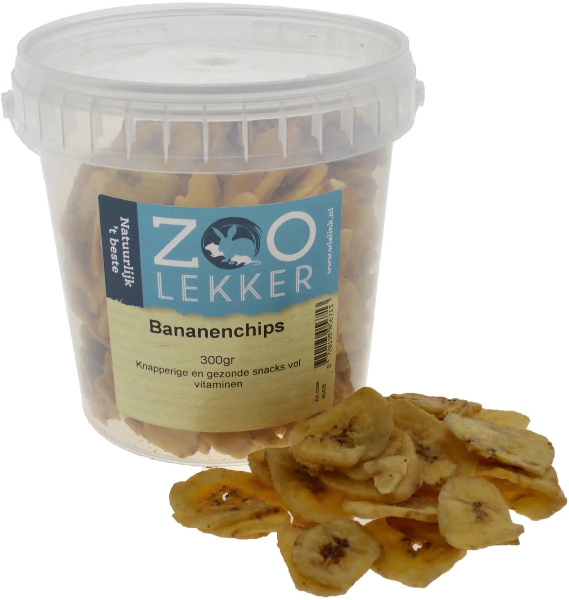 Bananenchips 300gr från Zoolekker – produktbild