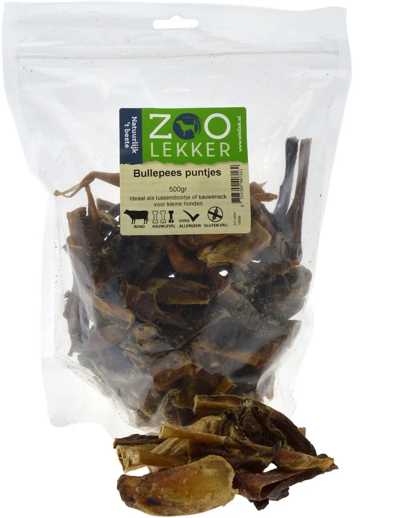 Bullepees puntjes - hondensnacks - bullepees - pees de Zoolekker – photo produit