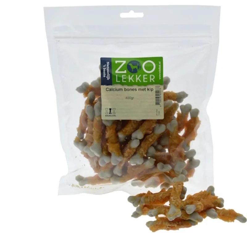 Calcium bones met kip - hondensnack 400 Gram de Zoolekker – photo produit