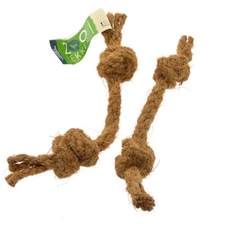 Cocos touw 2 knopen M - natuurlijk hondenspeelgoed met tandverzorgende werking von Zoolekker – Produktfoto