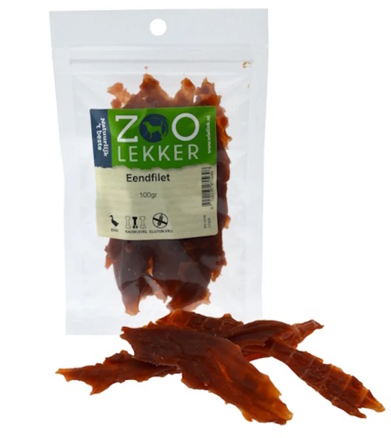 Eendfilet hondensnack - luchtgedroogde eend voor honden 100 Gram de Zoolekker – photo produit