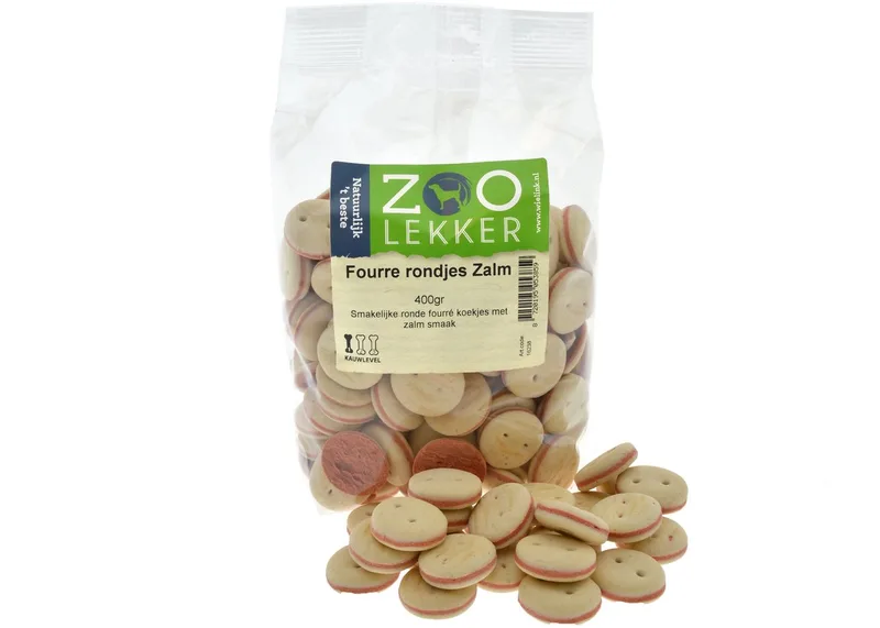 Fourre rondjes zalm - hondenkoekjes - 400 gram von Zoolekker – Produktfoto