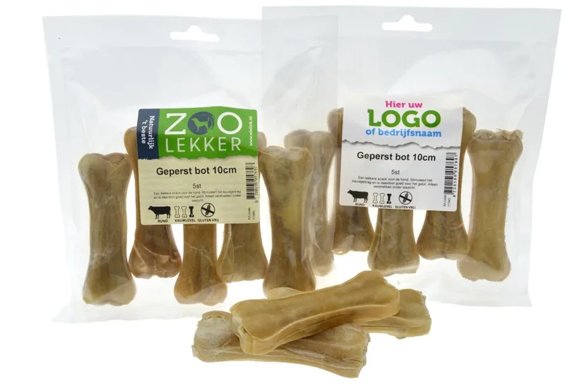 Geperst Bot hondensnack van buffelhuid 10 cm - natuurlijke kauwsnack per 5 stuks de Zoolekker – photo produit