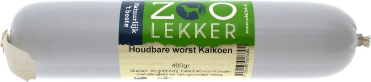 Houdbare Worst Kalkoen 400 gram de Zoolekker – photo produit