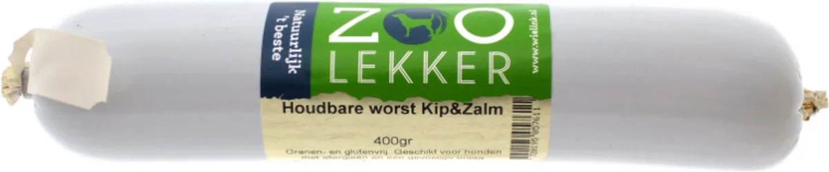 Houdbare Worst Kip & Zalm 400 gram de Zoolekker – photo produit