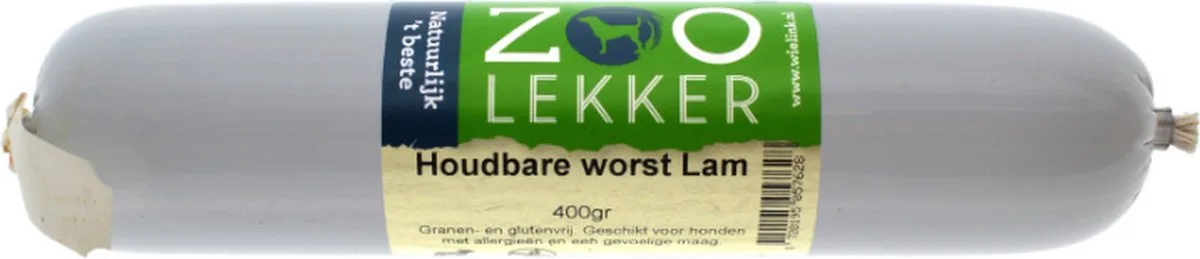 Houdbare Worst Lam 400 gram van Zoolekker – productfoto