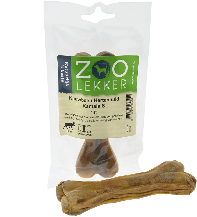 Kauwbeen - hondensnack - Hertenhuid Kamala Small von Zoolekker – Produktfoto